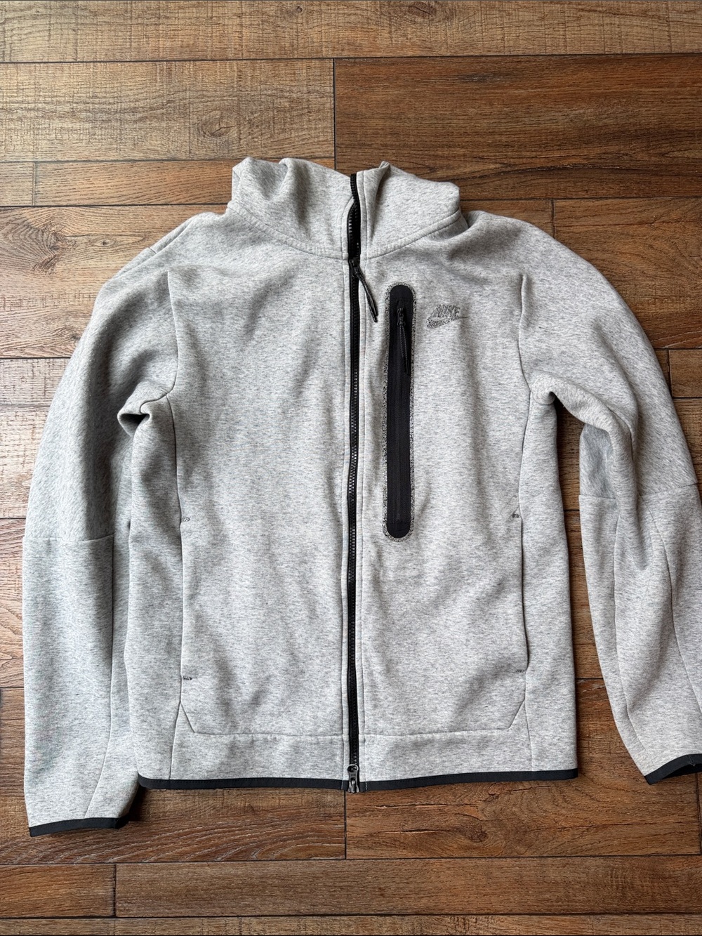 Nike Light Grey Zip-Up Jacket with Black Trim